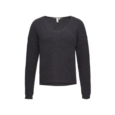 Abbildung von QS MIT ÜBERSCHNITTENEN Schultern IN Melange Optik Strickpullover, Damen, Größe: XXL, Schwarz