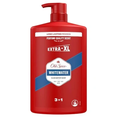 Abbildung von Old Spice Whitewater 3 in 1 Duschgel &amp; Shampoo für Männer (1 L), Körper Haar Gesichtsreinigung Männer, lang anhaltend Frisch, Zitrone, Sandelholz und Seeluft
