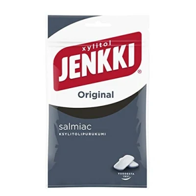Abbildung von Cloetta Jenkki Xylitol Salmiac Kaugummi 16 Pack of 100g