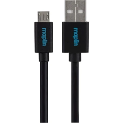 Abbildung von Maplin Premium Kabel USB A 2.0 Stecker auf Micro B Stecker, 0,75 m, Schwarz