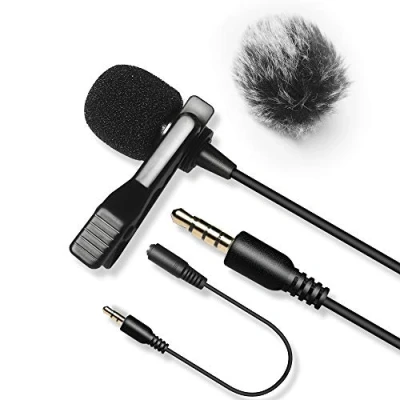 Abbildung von Nicama LVM3 Lavalier Mikrofon mit Windschutzscheibe, Kondensator Freisprech Ansteck Revers für Smartphone Canon Nikon Sony Kamera DSLR Camcorder PC YouTube Podcast