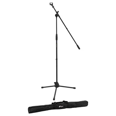 Abbildung von World Rhythm Boom Mikrofonständer und Mic Clip Höhenverstellbarer mit Stativfuß Mikrofon Tragetasche