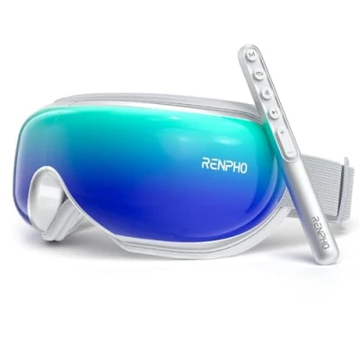 Abbildung von RENPHO Eyeris 1 Augenmassagegerät mit Fernbedienung und Warm, Bluetooth Musik, Wiederaufladbar, Verbessert Trockene Augen, Geschenke für Frau/Man