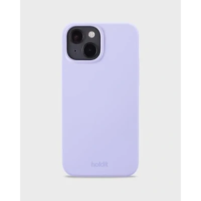 Abbildung von holdit Silikonhülle iPhone 15 0,8mm Ultra dünn Handyhülle Silikon Trendy Slim Silicone case mit Voller Schutz (erhöhte Kante für Kameraschutz) Lavender