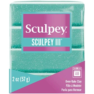 Abbildung von Sculpey S302 574 CLAY 2OZ Polymer Ton, 57 g, Turq Glttr, Kunststoff, Türkis