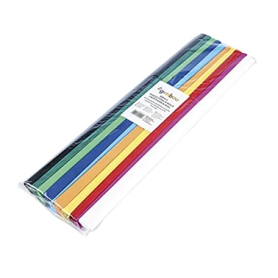 Abbildung von gimboo Krepppapier 10 Rollen 50 x 200 cm Sortiert/Kreppband Bunt Bänder Crepe Paper/ideal für Kreativen Hobbies/ 1 Pack/Farbig sortiert, 14113352 99