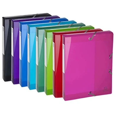 Abbildung von Exacompta 59770E Premium Sammelbox Iderama mit Gummizug 40 mm breit aus extra starkem Colorspan Karton Rückenschild für DIN A4 Archivbox Heftbox Dokumentenbox Zeichenbox 1 Stück Zufallsfarbe