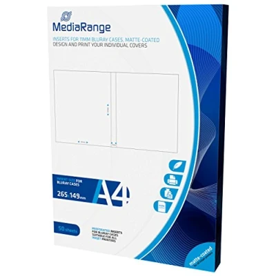Abbildung von MediaRange MRINK123 Einleger (für 11mm Bluray Hüllen, matt beschichtet, 50er Pack)