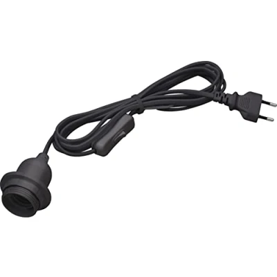Abbildung von Meister Lampenfassung E27 5 Meter schwarz mit Ein /Ausschalter Ideal für DIY Projekte Geeignet Steh &amp; Hängelampen / Lampenaufhängung Schalter Kabel Leuchte 7443860