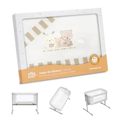 Abbildung von Interbaby 04100 05 Bettwäsche wiege 100% Baumwolle Modell: Love, beige, 0.7 kg