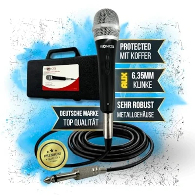 Abbildung von TronicXL Mikrofon Set dynamisch + Koffer 5 Meter Kabel Klinke Stecker 6,35mm