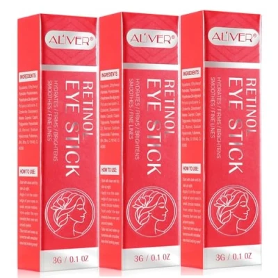 Abbildung von P Beauty Retinol Augencreme 3 Stifte Anti Aging, Faltenreduktion Kollagen &amp; Hyaluronsäure feuchtigkeitsspendende Augenpflege Eye Cream, Augenstift gegen Tränensäcke