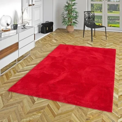 Abbildung von Pergamon Luxus Super Soft Hochflor Langflor Shaggy Teppich Einfarbig Wohnzimmer Schlafzimmer Kinderzimmer