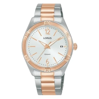 Abbildung von Lorus Damen Analog Quarz Uhr mit Edelstahl Armband RH982QX9