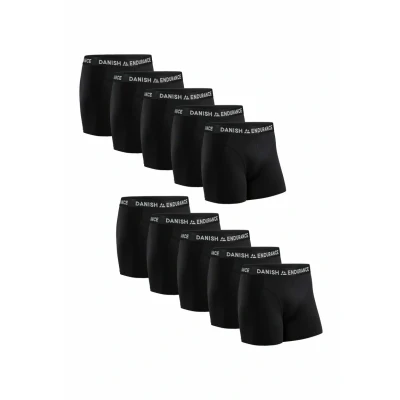 Abbildung von DANISH ENDURANCE 10er Pack Boxershorts Herren, Weiche Baumwolle, Unterhosen Männer Stretch, ohne Zettel, Mit Eingriff oder Schwarz 3XL