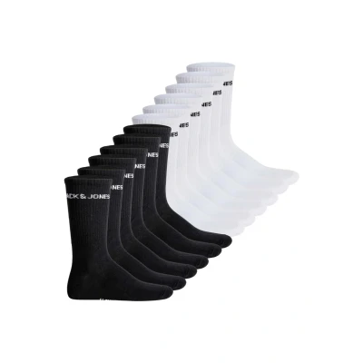 Abbildung von Jack &amp; Jones Tennis 12ER PACK Jaclogo Socken, Herren, Größe: 41 46, Schwarz/weiß