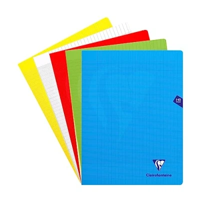 Abbildung von Clairefontaine 303381C Schulheft / Heft Mimesys DIN A4+ 24x32 cm, 70 Blatt 90g, französische Lineatur, geheftet, Einband aus PP farbig sortiert, 1 Stück
