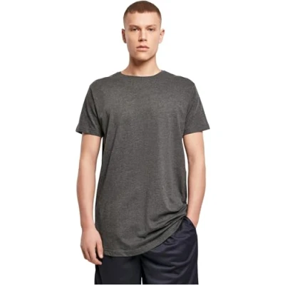 Abbildung von Build Your Brand Shaped Long Tee, Größe:S, Farbe:Charcoal (Heather)