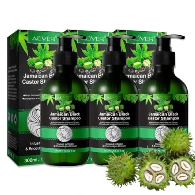 Abbildung von P Beauty Rizinusöl Shampoo mit Biotin 3x300ml für Haarwachstum, natürliche Haarpflege &amp; Kopfhautpflege gegen Haarausfall Haarbruch Pflegeshampoo kräftigeres Haar, alle Haartypen