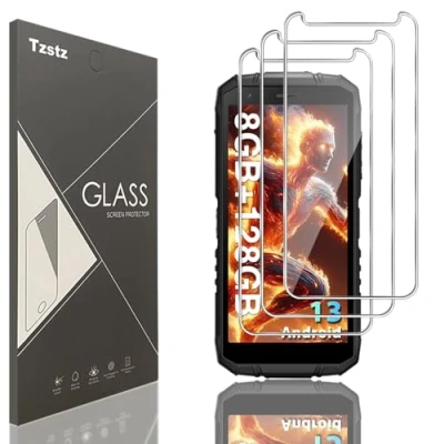 Abbildung von Tzstz 3 Stück Displayschutzfolie aus Hartglas für DOOGEE S41 Plus/DOOGEE Max/DOOGEE S41T/DOOGEE Pro, Härtegrad 9H, kratzfest, HD