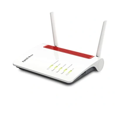 Abbildung von AVM FRITZ!Box 6850 LTE International (LTE Modem, bis zu 150 MBit/s, WLAN AC+N 866 MBit/s (5 GHz) und 400 (2,4 GHz), 4 x Gigabit LAN, 1x USB 3.0), geeignet für Österreich/Schweiz