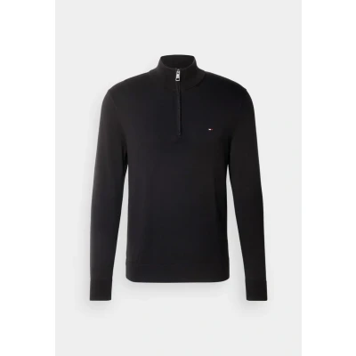 Abbildung von Tommy Hilfiger Essential ZIP MOCK Strickpullover, Herren, Größe: XS, Black