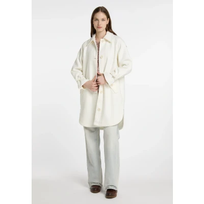 Abbildung von DREIMASTER Vintage Damen Übergangsmantel aus Wollmischung L / Off White 92% Polyester 8% Wolle