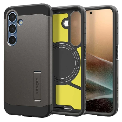 Abbildung von Samsung Galaxy S25 Plus Hülle MagSafe Kunststoff Spigen Hard Case/Backcover Handyhülle Grau
