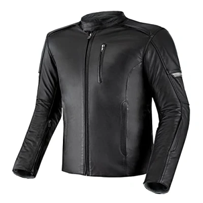 Abbildung von SHIMA HUNTER Motorradjacke Herren Vintage Biker Lederjacke Belüftet mit CE Rücken, Schulter und Ellbogen Protektoren, verstärkte Doppelnähte (Model 2022, Schwarz, 3XL)