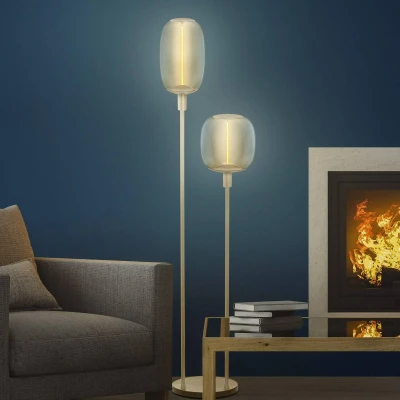 Abbildung von Ledvance Dekorative Stehleuchte mit 2x E27 Fassung, zwei Ständer (Höhe 78cm und 110cm), Beige, 1.8m Stromkabel, perfekt passende OSRAM 1906 LED Lampe separat erhältlich