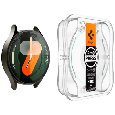 Abbildung von Spigen EZ Fit Gehärtetes Glas Clear Displayschutzfolie Samsung Galaxy Watch 7 40mm 2 Pack