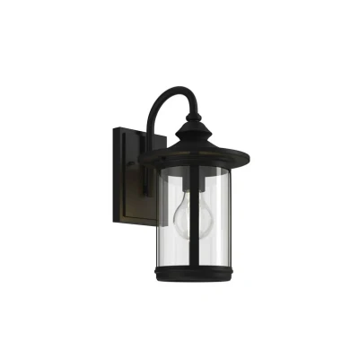 Abbildung von Lindby Außenwandleuchte Zayn, schwarz, Glas, Höhe 33 cm, E27