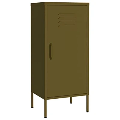 Abbildung von vidaXL Lagerschrank Sideboard Kommode Anrichte Stahlschrank Schrank Beistellschrank Mehrzweckschrank Bücherschrank Standschrank Olivgrün 42,5x35x101,5cm Stahl