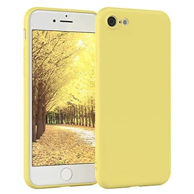 Abbildung von EAZY Case Silikonhülle für iPhone SE 2022 / 2020, 7/8 Hülle Silikon Gelb weich stoßfeste Handyhülle Schutzhülle mit Kameraschutz Dünn Premium Schutz Cover TPU Bumper in Pastellgelb