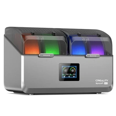 Abbildung von Creality Offizieller Space Pi X4 Filament trockner für 2 bis 4 Spulen mit 85℃ PTC Heizung, unabhängiger Kammer Steuerung PLA PETG ABS TPU Nylon ASA sowie 1,75mm und 2,85mm Rollen