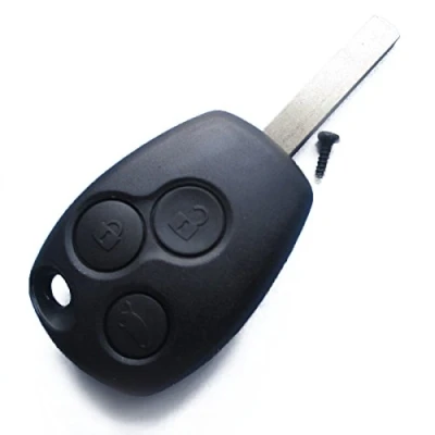 Abbildung von Ersatz Schlüsselgehäuse mit 3 Tasten Autoschlüssel Schlüssel Fernbedienung Funkschlüssel Gehäuse ohne Transponder, Schlüsselrohling oder Elektronik. INION (für Renault (KS04no)