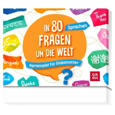 Abbildung von In 80 Fragen um die Welt Sprachen: Kartenspiel für Globetrotter: Quizspiel mit Karten Geschenk Weltenbummler und gegen Fernweh (Quizzen unterwegs)