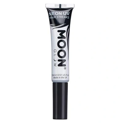 Abbildung von Moon Glow Neon UV Haarfarbe Strähnen, Haar Mascara, temporäre auswaschbare Haarfarbe, leuchtende Neonfarbe, leuchtet unter Beleuchtung (weiß, 15 ml (1 Stück))
