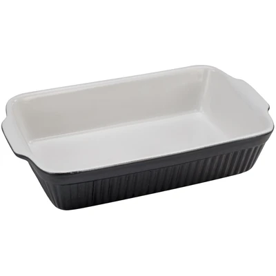 Abbildung von CreaTable Auflaufform &quot;Classic Black &amp; White&quot;, Steinzeug, (1 St.), außen Schwarz, innen strahlend weiß und glänzend, 20x34 cm