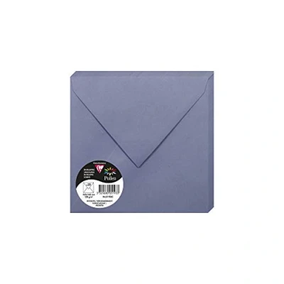 Abbildung von Clairefontaine 5193C Packung mit 20 Umschlägen Pollen 16,5x16,5 cm, 120g, gefüttert, ideal für Einladungen und Korrespondenz, Premium glattes Papier, Vergissmeinichtblau, 1 Pack