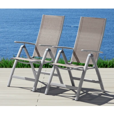 Abbildung von MERXX Gartenstuhl &quot;Amalfi&quot;, (Set), 2 St., 2er Set, Alu/Textil, verstellbar