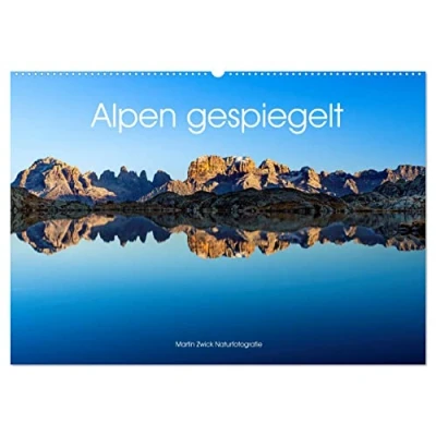 Abbildung von Alpen gespiegelt (Wandkalender 2025 DIN A2 quer), CALVENDO Monatskalender