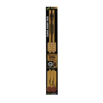 Abbildung von Fox Edges Curve Short Camotex Semi Stiff Rig 20lb Maat 6 (2 Stück) Karper onderlijnen