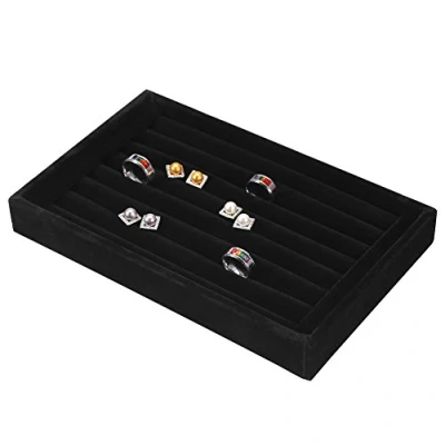 Abbildung von Ringe Aufbewahrungsbox, Mode Ring Display Box, Tray Schmuck Velvet Slot Organizer Ohrring Halter Fall Box Showcase Kann 50 70 speichern (1#)