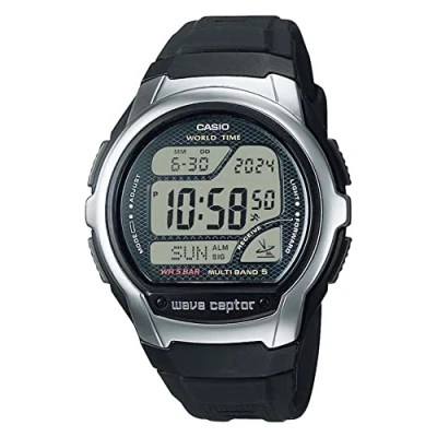 Abbildung von Casio Radio Controlled Digitaluhr, Herren, Größe: One Size, Grau