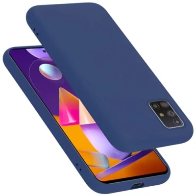 Abbildung von Cadorabo Hülle kompatibel mit Samsung Galaxy M31s Silikon Handyhülle für Case aus flüssigem stoßfeste dünne TPU Schutzhülle Liquid BLAU