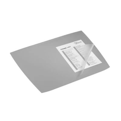 Abbildung von Durable Schreibunterlage ARTWORK 590x470 mm, Schreibtischunterlage mit transparenter Abdeckung PP, grau, 722110