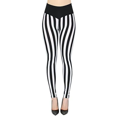 Abbildung von dy_mode Highwaist Leggings Damen Streifen Muster Fitnesshose Gestreift Streifenleggings High Waist, mit elastischem Bund
