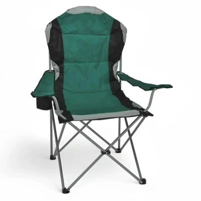 Abbildung von Spetebo Regiestuhl Deluxe bis 150 Kg belastbar Farbe: grün Campingstuhl extra breit, bequem, stabil Angelstuhl