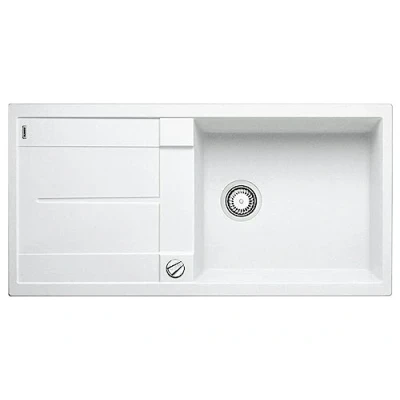 Abbildung von BLANCO METRA XL 6 S Granitspüle aus SILGRANIT weiß Einbauart: Einbau von Oben reversibel für 60 cm breite Unterschränke Großes Becken Reinigungsfreundliche Öberfläche